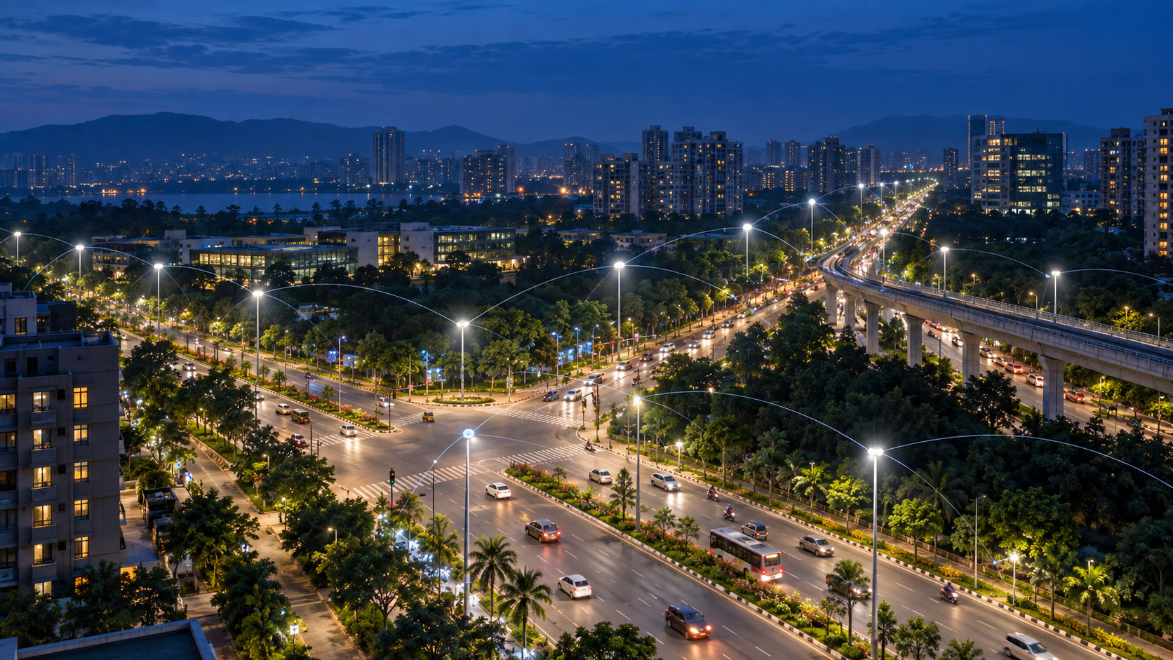Connected urban roadway lighting ecosystem with centralized infrastructure