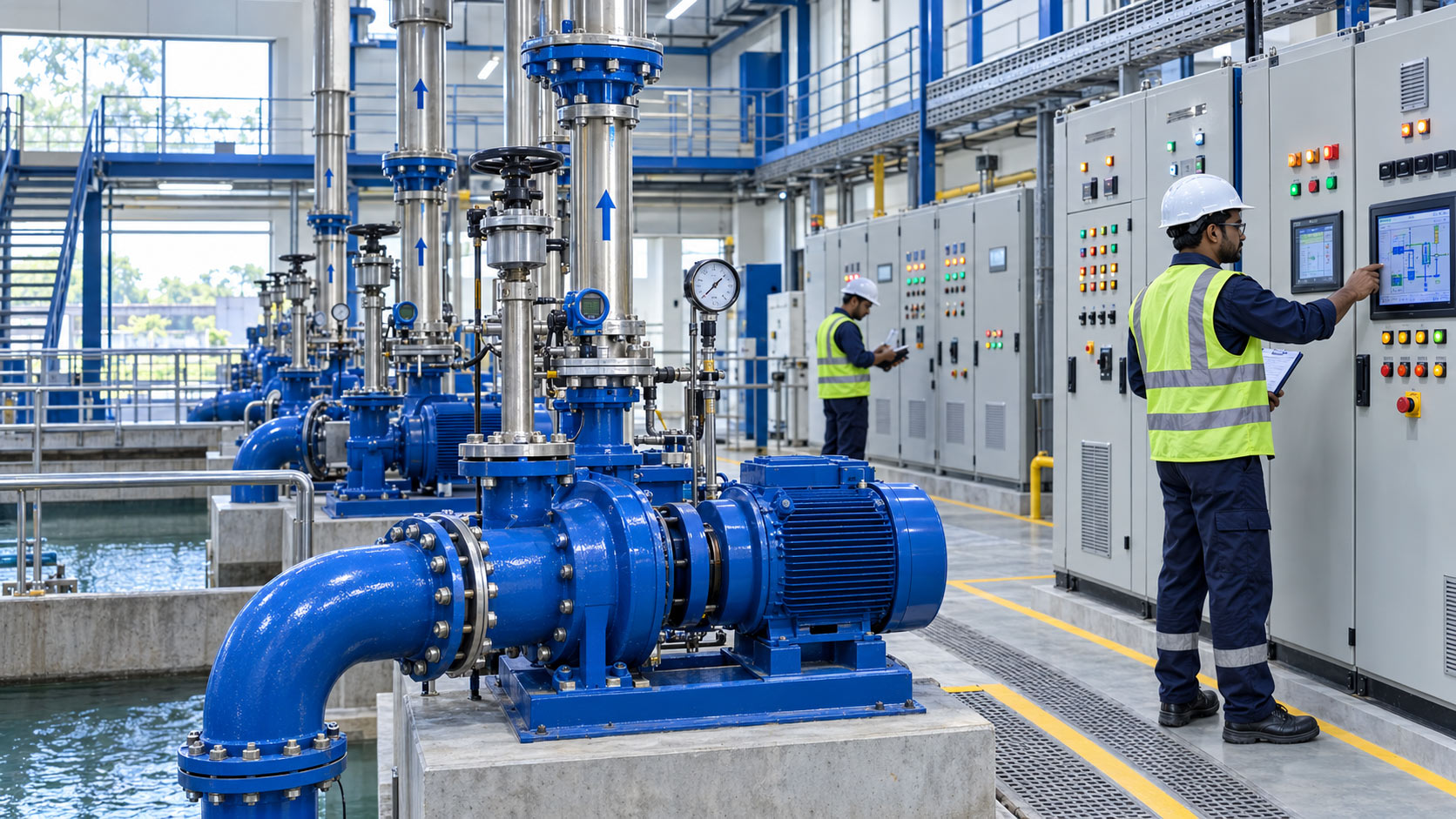 Customized pump and electrical control systems for utility infrastructure