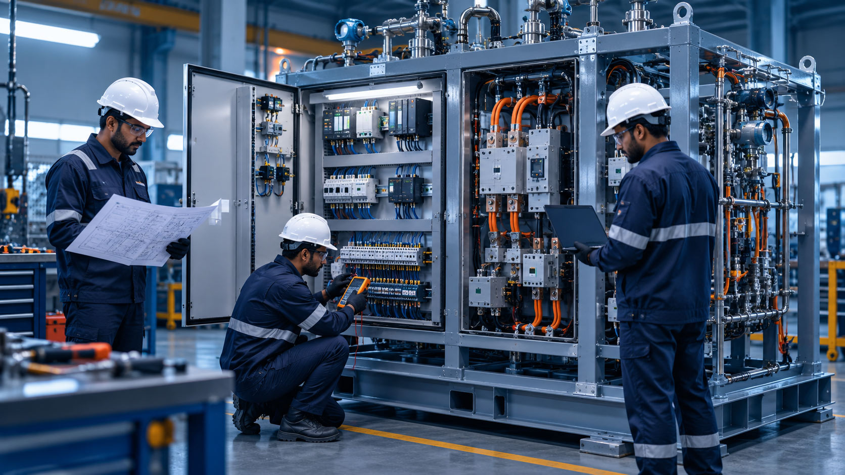Tvashtra engineer configuring a specialized control panel