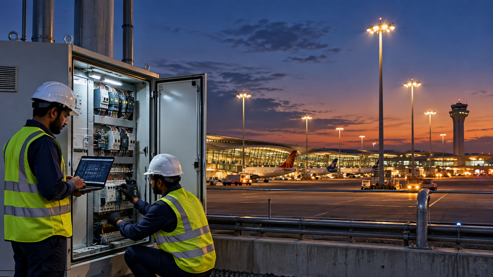 Tvashtra engineers commissioning a customized outdoor electrical control system
