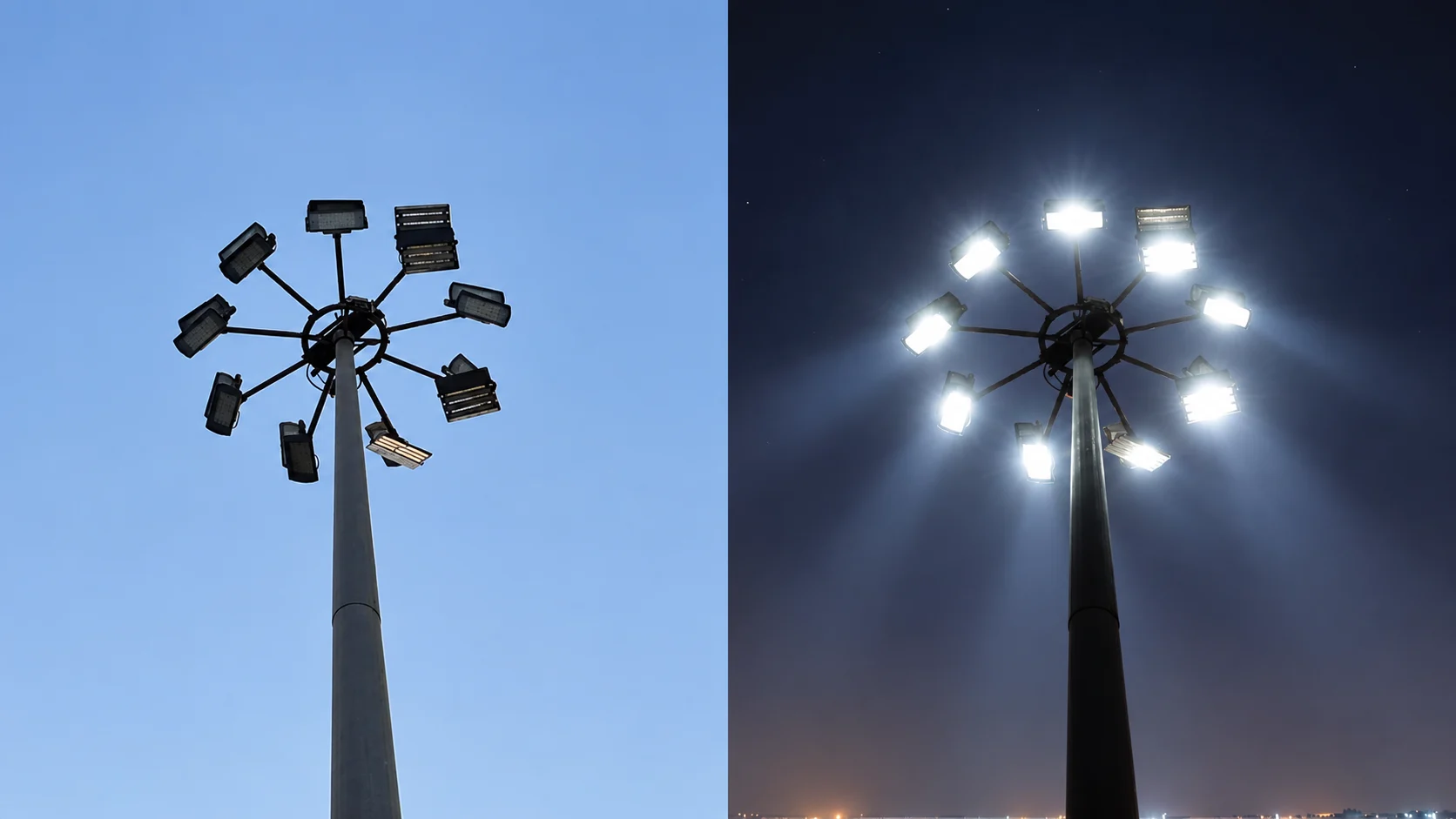 South West Port high mast smart lighting installation